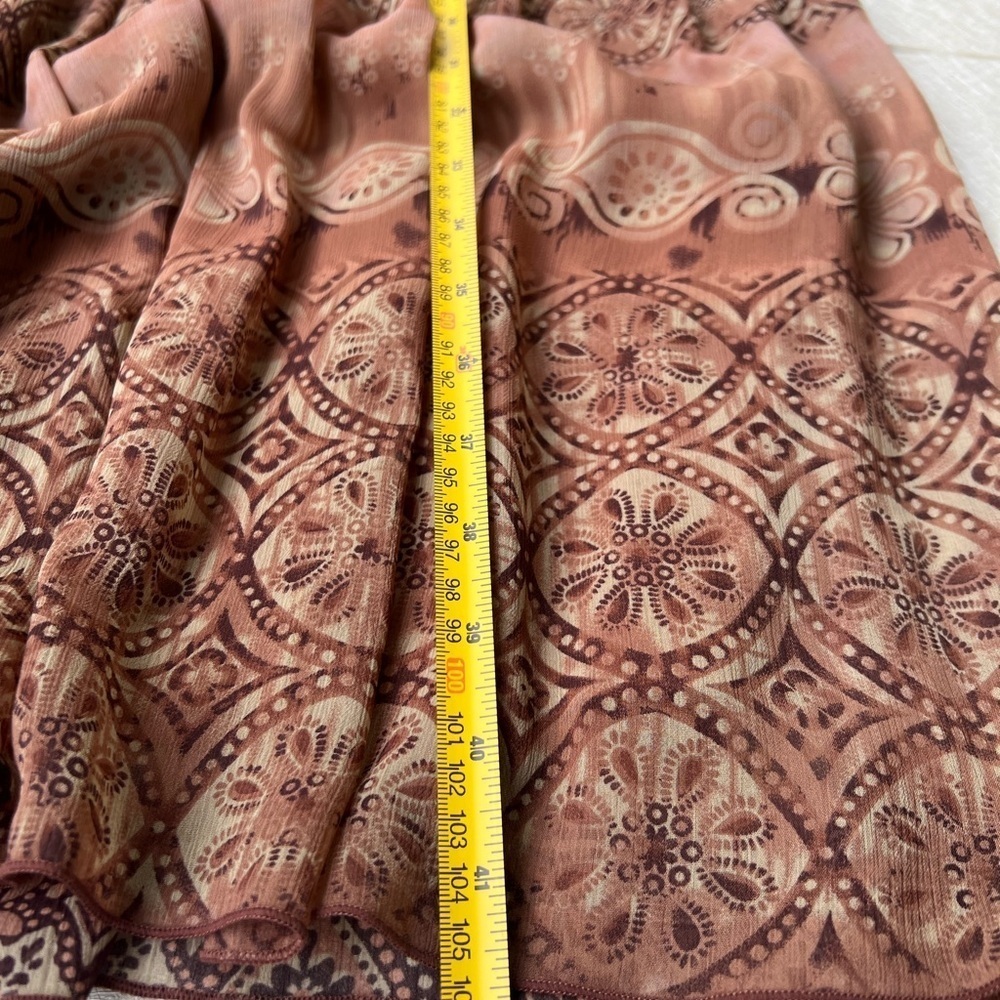 Vintage Halter Dress Boho Fall Earth-tone Women 
Size 4 Elegant Brown Patterned - Picture 4 of 6